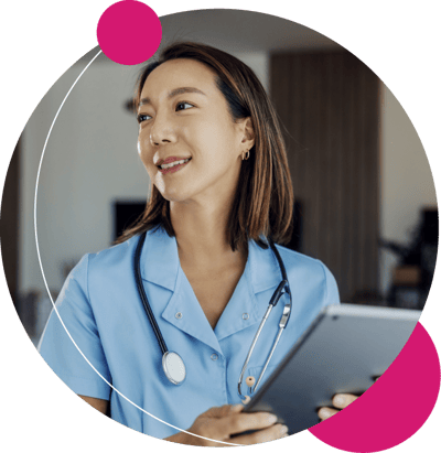 woman using All-Access Home Health Learning Library